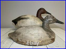 1940's Pacific Coast Canvasback Pair Vintage duck decoys by Leo Tocchini