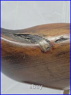 1972 Carved Decoy Shorebird H. V. Shourds signed natural wood 9.5 in #4576