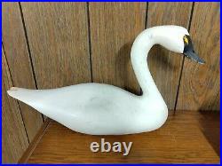1981 Wooden Swan/Goose Decoy-Sculpture 19 W x 10.5 T Signed Capt. Harry Jobes