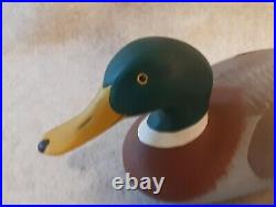 1982 Carved Full Size Mallard Drake Duck Decoy Signed R Madison Mitchell