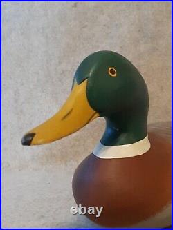 1982 Carved Full Size Mallard Drake Duck Decoy Signed R Madison Mitchell