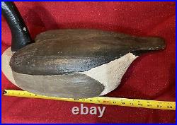Antique Carved Wood Painted Duck GOOSE SWAN? Decoy Artist Signed