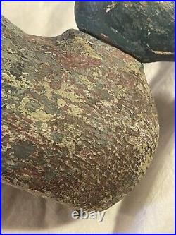 Antique Carved Wooden Working Decoy Metal Eye Mallard with Old Paint
