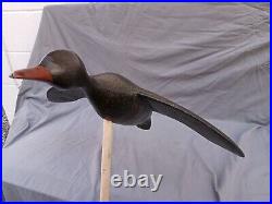 Antique Duck Decoy Flyer Painted Carved wood hunting Crowell, Hudson era