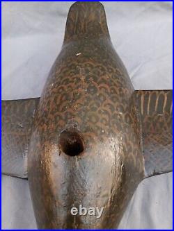 Antique Duck Decoy Flyer Painted Carved wood hunting Crowell, Hudson era