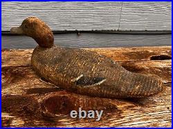 Antique Handmade Wood Duck Decoy Original Working Folk Art Unique Grain Vintage