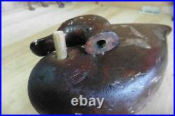 Antique Hunting Mallard Duck Decoy Vintage Wooden with Glass Eye Swiveling Head