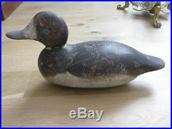 Antique Mason Duck Decoy, Blue Bill Hen, Standard Grade, Original Paint, Hunting