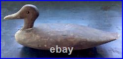 Antique Primitive Carved Wood Duck Decoy Signed J. C. Bushnell