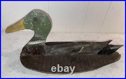 Antique Primitive Working Tin Silhouette Painted Mallard Duck Silhouette Decoy