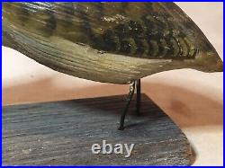 Antique Quail Carved Wooden Bird Pair Decoy Elmer Crowell Style