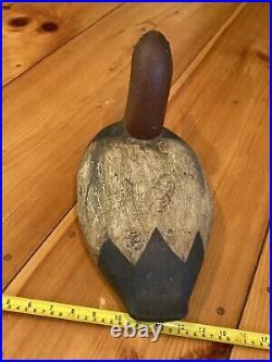 Antique Red Head Duck Decoy, Hand Carved