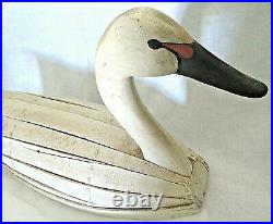 Antique Slat Back Canadian Swan Decoy from Barnegat, New Jersey