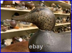 Antique Vintage Solid Wood Mason Factory Duck Decoy Black Duck