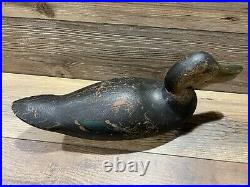 Antique Vintage Wood Duck Decoy MASON Black Duck Drake