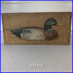 Antique Vtg Cork Wooden Duck Decoy Hand Carved Wall Hanging Art Picture Painted