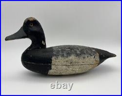 Antique Wood Bluebill Duck Decoy Carved by Bill Hulse Pt. Pleasant, NJ. 1940's