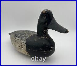 Antique Wood Bluebill Duck Decoy Carved by Bill Hulse Pt. Pleasant, NJ. 1940's