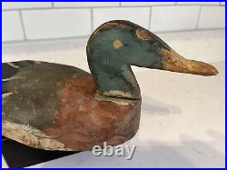 Antique hand carved wooden Mallard duck decoys vintage