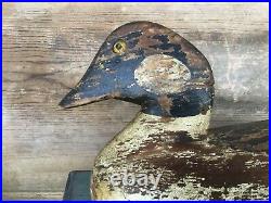 Antique vintage old wooden working Early Maine Goldeneye duck decoy