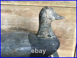 Antique vintage old wooden working Early NC/ Backbay Va. Bluebill duck decoy