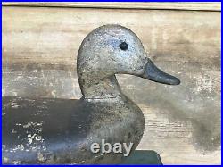 Antique vintage old wooden working Illinois River Blue Wing Teal Hen duck decoy