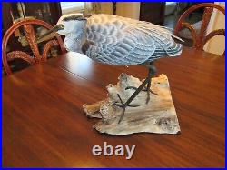 Blue Heron Decoy by Robert Kelley Eastern Shore of VA HUGE Signed