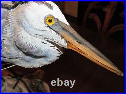 Blue Heron Decoy by Robert Kelley Eastern Shore of VA HUGE Signed