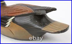 Boyds Collection 1987 Decoy Pair 16 & 13 Carved Wood & Painted Mallard Duck
