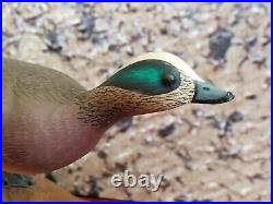 C. W. Waterfield Wigeon Hand Carved miniature decoy duck folk art