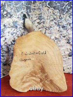 C. W. Waterfield Wigeon Hand Carved miniature decoy duck folk art