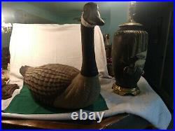 Canadian Goose Decoy Ariduk Paper Mache Fiber Glass Eyes 24 x 18 Vintage