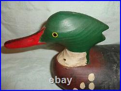 Captain Vernon Bryant Carved Wood Merganser Drake Duck Decoy