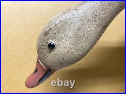 Carved Goose Duck Decoy by Ken Kirby, Signed & Stamped, Glass Eyes, Hollow