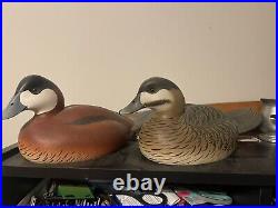 Carved WoodDuck Decoys signed Oliver Lawson Crisfield