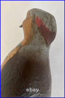 Carved Wood Bird Flicker Woodpecker Decoy, Hand Painted, Ex. Detail & Condition