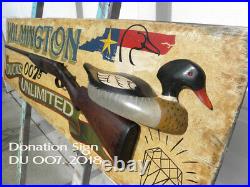 Chesapeake Bay Decoys sign. Wooden original hand painted carved canvasback head