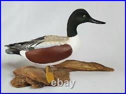 Curtis Waterfield (1926-2017) Miniature Wooden Duck Decoys Shoveler & Wood Duck