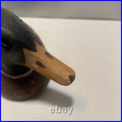 D&J Fuller 1987 Vintage Duck Decoy Mallard Signed #933 Carved Wood. Glass Eyes