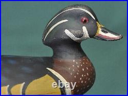 Darkfeather Freedman wood duck duck decoy antiqued hunting decoy