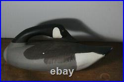 Dave Walker Signed Preening Canada Goose Working Carved Wood Duck Decoy