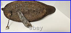 Duck Decoy Wooden Antique Rope and Original Vintage Lead Weight Glass Eye