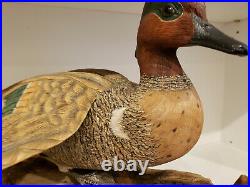 Duck Hand Carved Green Winged Drake Vintage