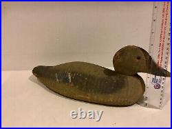 Duck decoy VICTOR Wooden Solid Body Glass Eyes. 16.25 L Antique