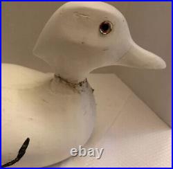 Duck decoy wood Carve White Hunting Decoy
