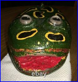 Duluth Fish Decoys DFD Perkins 21 OPEN MOUTH BULBOUS LARGE FROG Spearing Decoy