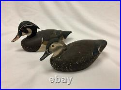 Early & Rare Pair of Ken Harris Mini Wood Duck Decoys Woodville NY decoy