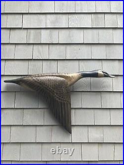Elmer Crowell Flying Goose Wood Decoy. By Ken Kirby Mint Condition Late 90s