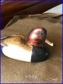 Estate Find Rare 1980's Tom Taber Carved Wood Decoy Duck Signed