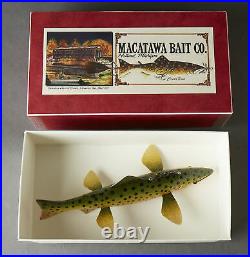 Excellent Macatawa Bait Co Ice Fish Spearing Decoy Folk Art Fishing Lure